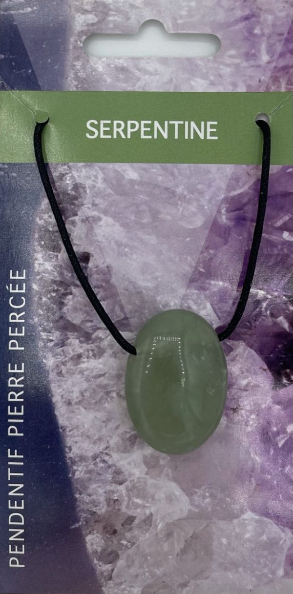 Pendentif ovale percé Serpentine