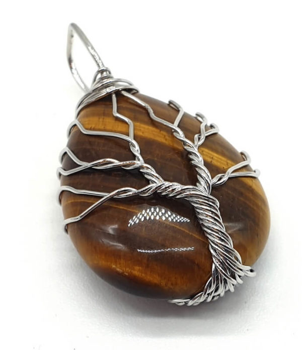 Pendentif Arbre de Vie - Oeil de Tigre - 4cm