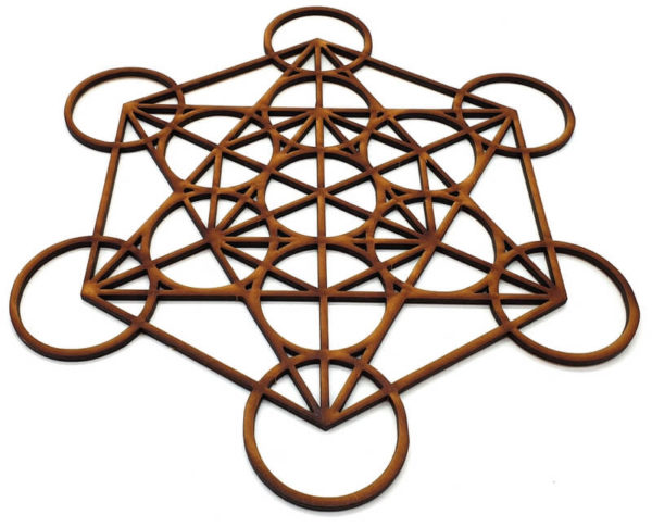 Plaque de Métatron Sculptée Bois 20cm