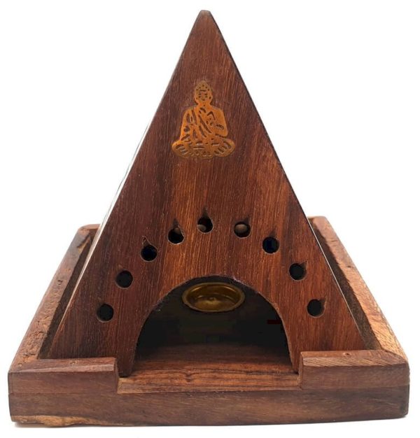 Porte-Encens Bois pyramide bouddha