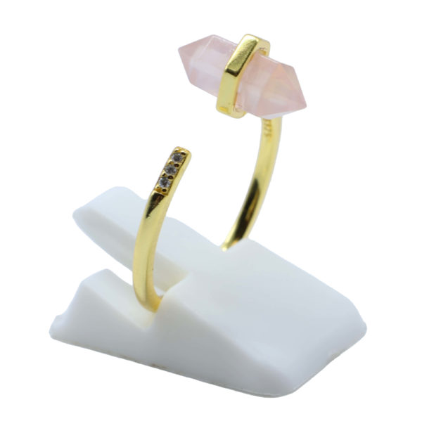 Bague argent Quartz Rose Pointe