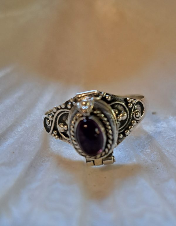 Bague améthyste poison argent