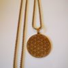 Collier fleur de vie acier inoxydable doré