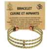 Bracelet cuivre torsadé doré avec aimants
