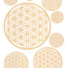Autocollant fleur de vie Doré 8 stickers